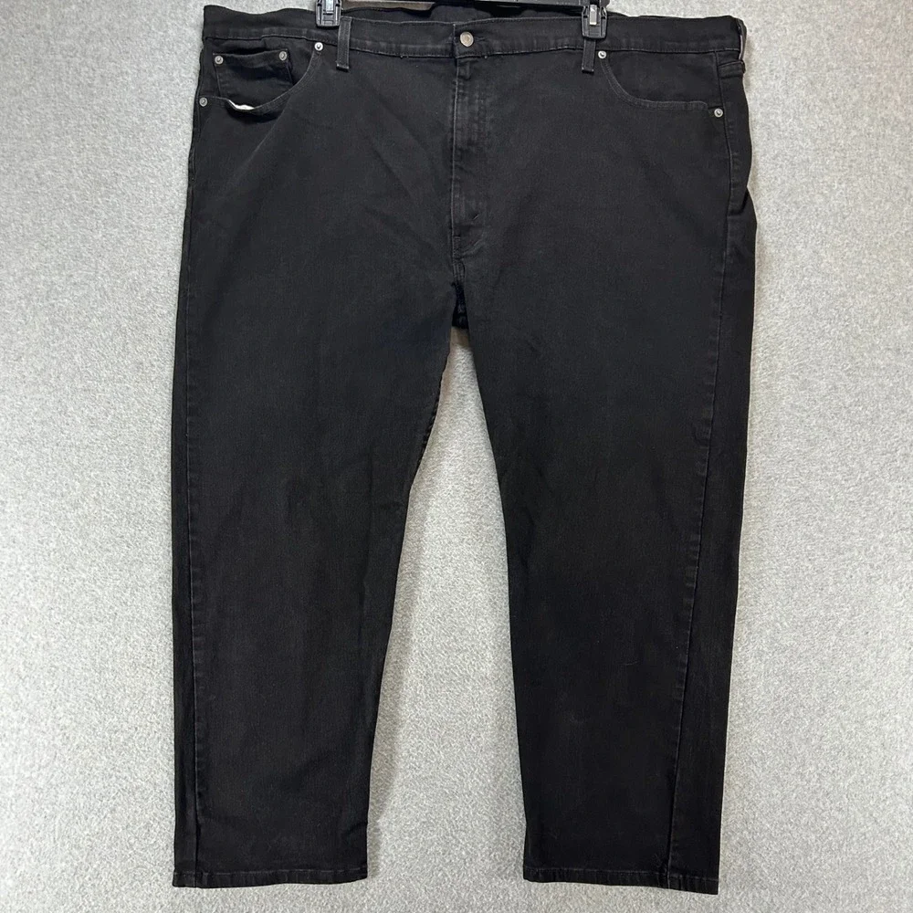 Levi's Jeans 502 Regular Taper Mens 52x27 Black Denim‎ Casual Minimalist